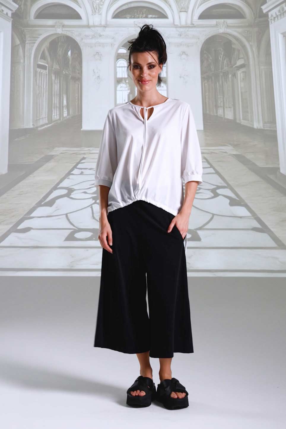 Pants 26021 sabbia white navy black Shirt 26042 sabbia white navy black