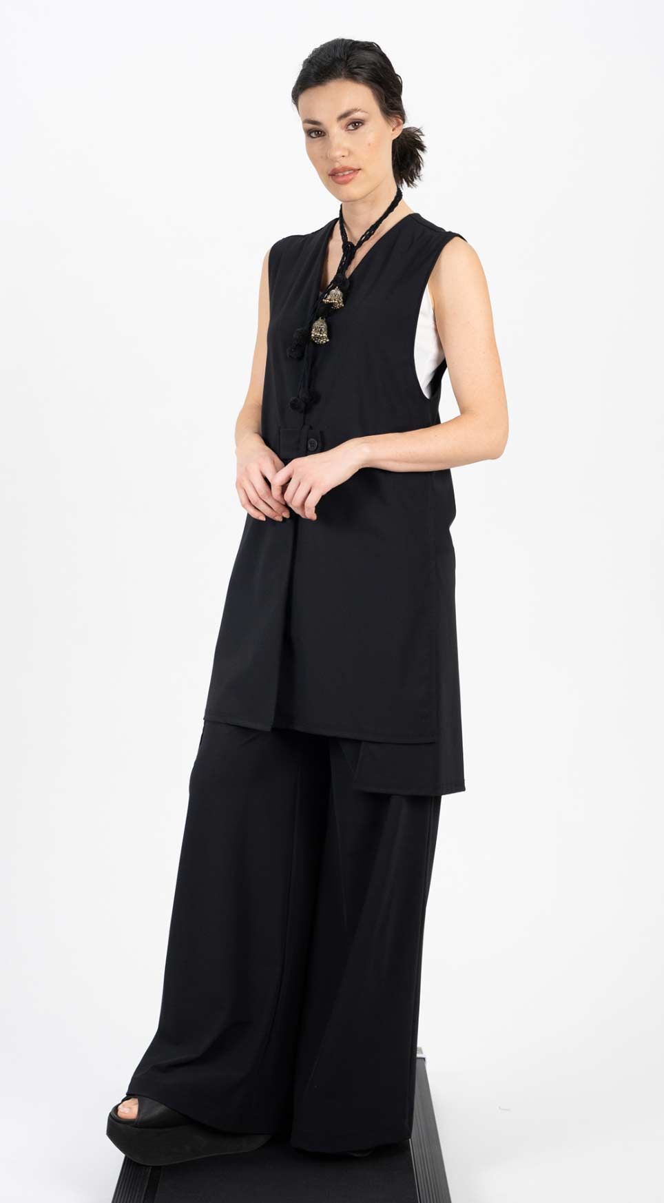 Weste 25032 hellgrau navy schwarz weiss Hose 25036 hellgrau navy schwarz weiss