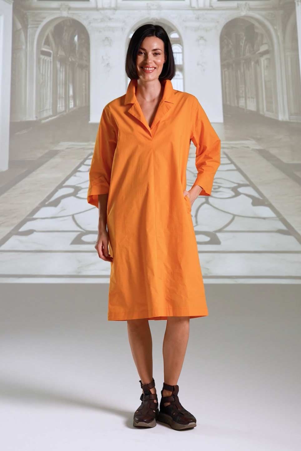 Kleid 26150 kurkuma schwarz