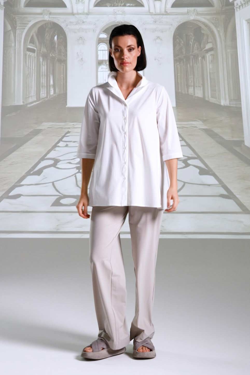 Hose 1017 sabbia weiß navy schwarz Bluse 26048 sabbia weiß navy schwarz