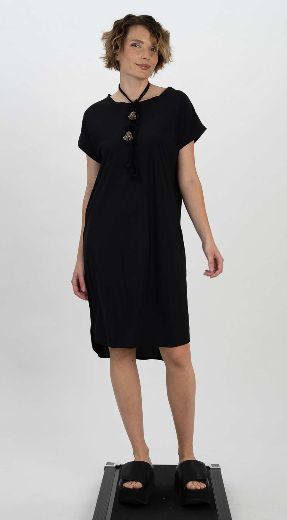 Kleid 25038 hellgrau navy schwarz weiss