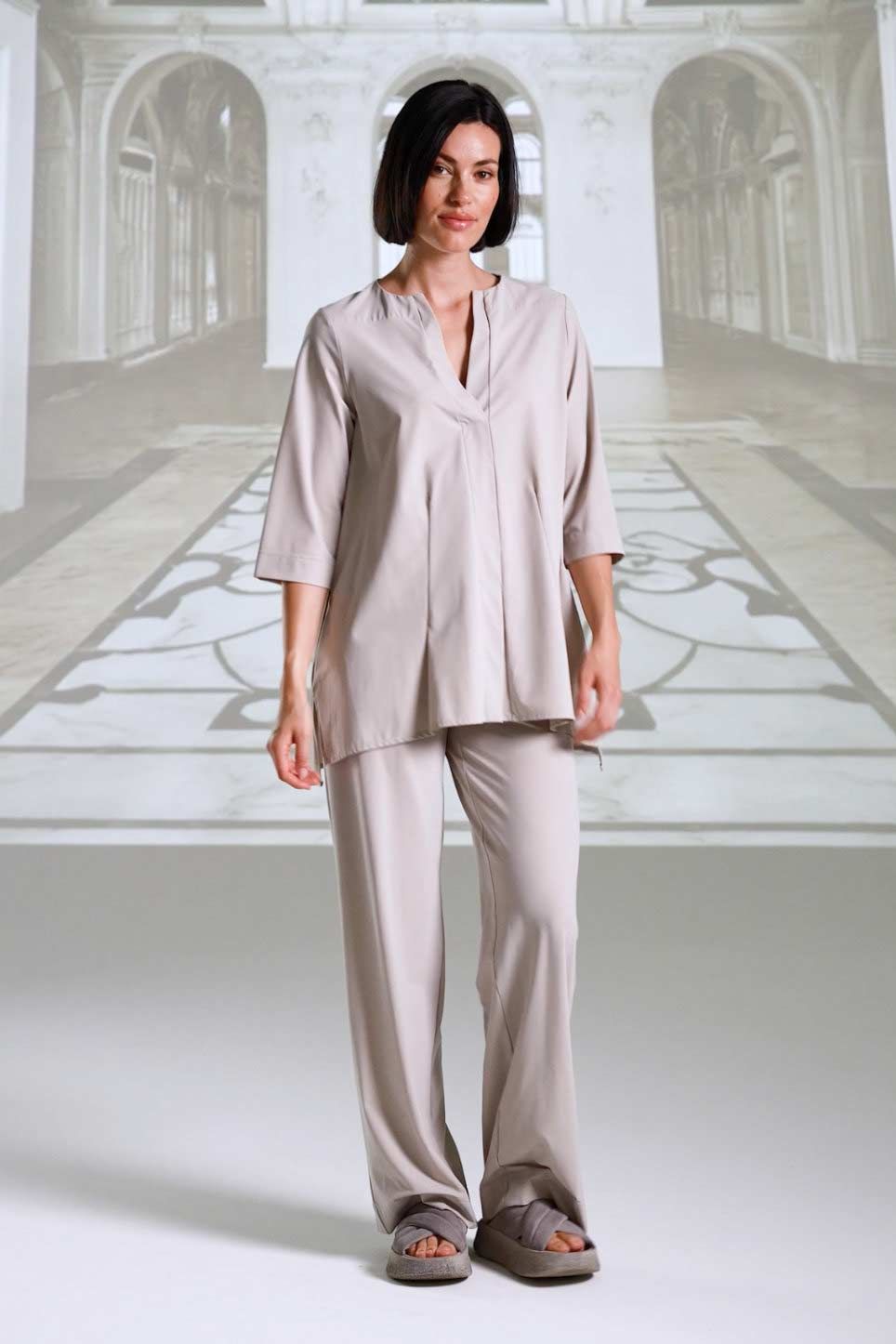 Hose 1017 sabbia weiß navy schwarz Shirt 26086 sabbia weiß navy schwarz