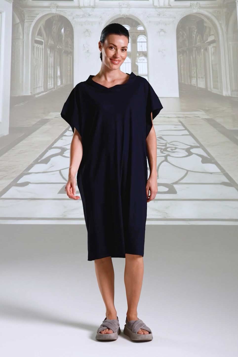 Kleid 26061 navy sabbia schwarz