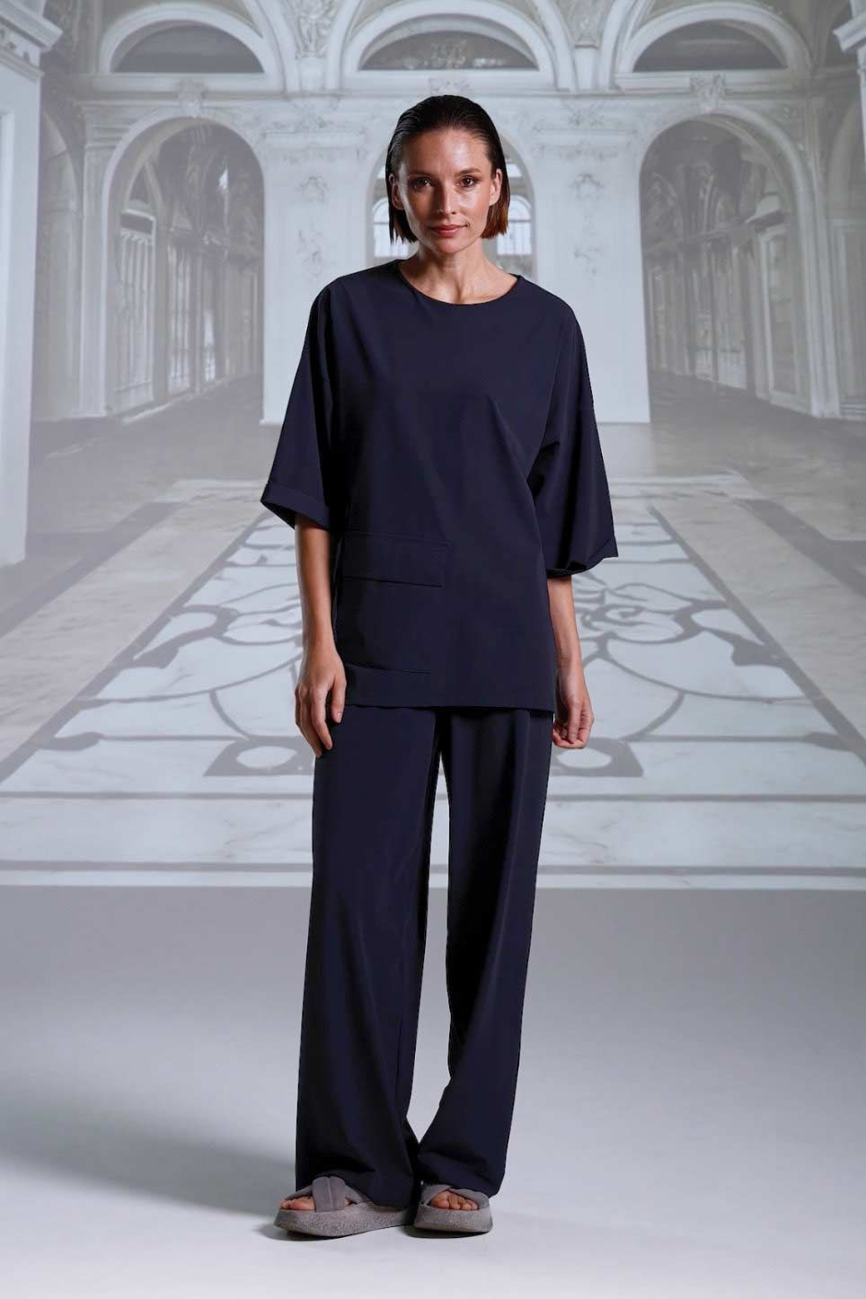 Hose 1018 weiß sabbia navy schwarz Shirt 26063 weiß sabbia navy schwarz